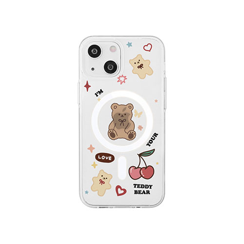 AKAN MagSafe対応クリアケース for iPhone 14 テディベア 背面カバー型 AK23489i14 | iPhone ipad 関連単語 ケース pro スマホ 15 スマートフォン 16 タブレッド 14 air 本体 pc mini パソコン 充電 ケーブル 保護フィルム いphone アイフォン アイパッド
