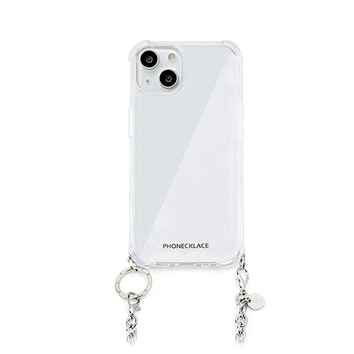 PHONECKLACE チェーンショルダーストラップ付きクリアケース for iPhone 14 Plus シルバー 背面カバー型 PN23892i14MSV | iPhone ipad 関連単語 ケース pro スマホ 15 スマートフォン 16 タブレッド 14 air 本体 pc mini パソコン アイフォン アイパッド|Good thing -グッドシング-