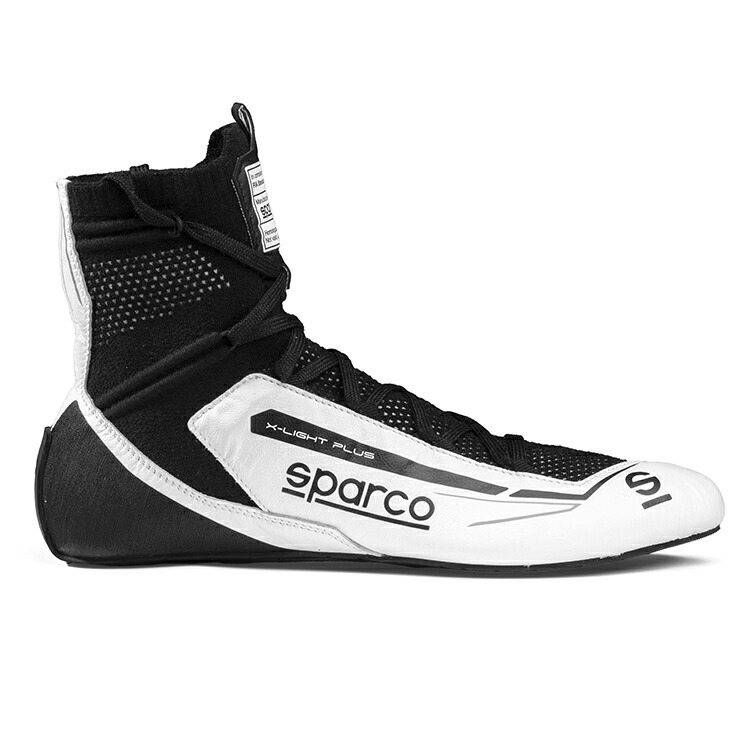 SPARCO スパルコ X-LIGHT PLUS レーシングシューズ ブラック×ホワイト FIA8856-2018公認 (BRB0003B0W08) MY2025