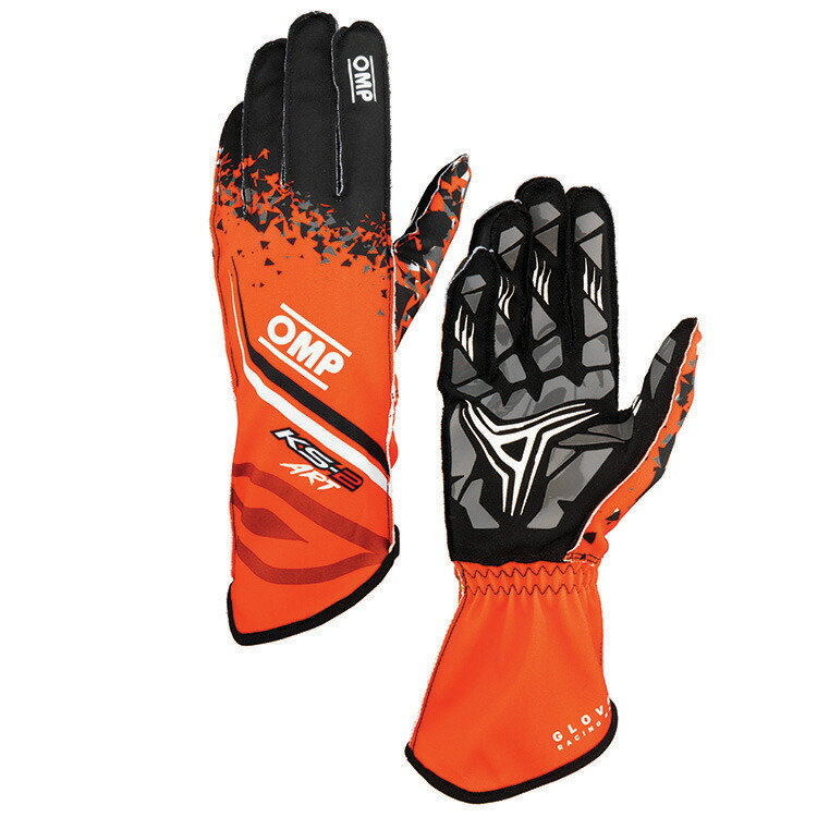 OMP KS-2 Art GLOVE オレンジ×ブラック(096) レーシンググローブ レーシングカート・走行会用 (KB0-2755-A01-096) MY2025