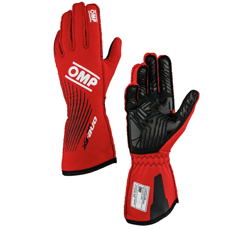 2026 NEWモデル！ OMP ONE EVO FX GLOVE レッド(061) レーシンググローブ FIA公認8856-2018 (IB0-0773-C01-061) MY2026