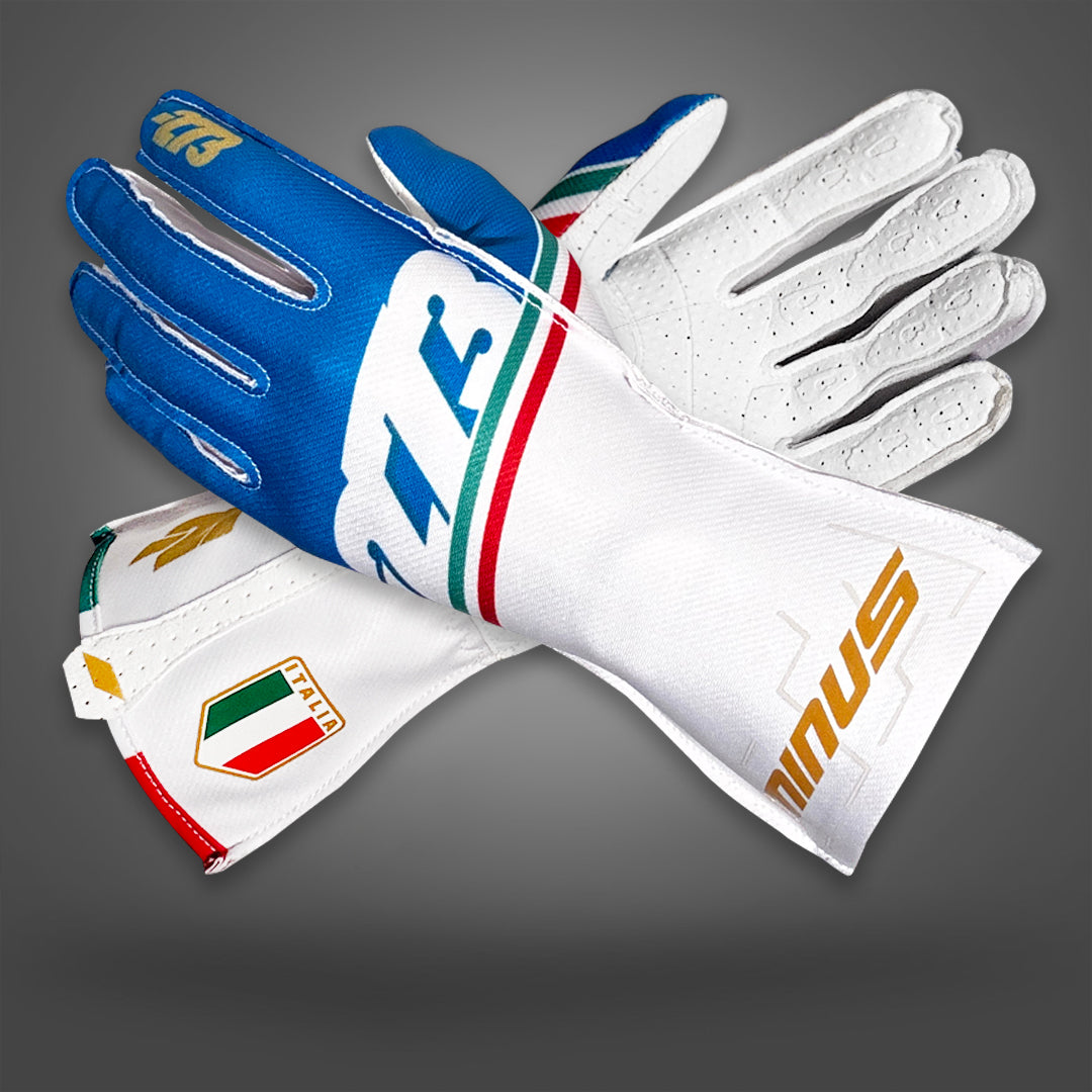-273 ITALIA Type-3 White/Blue (イタリア ホワイトブルー) 外縫い レーシンググローブ レーシングカート・走行会用グローブ MY2025 SUMMER