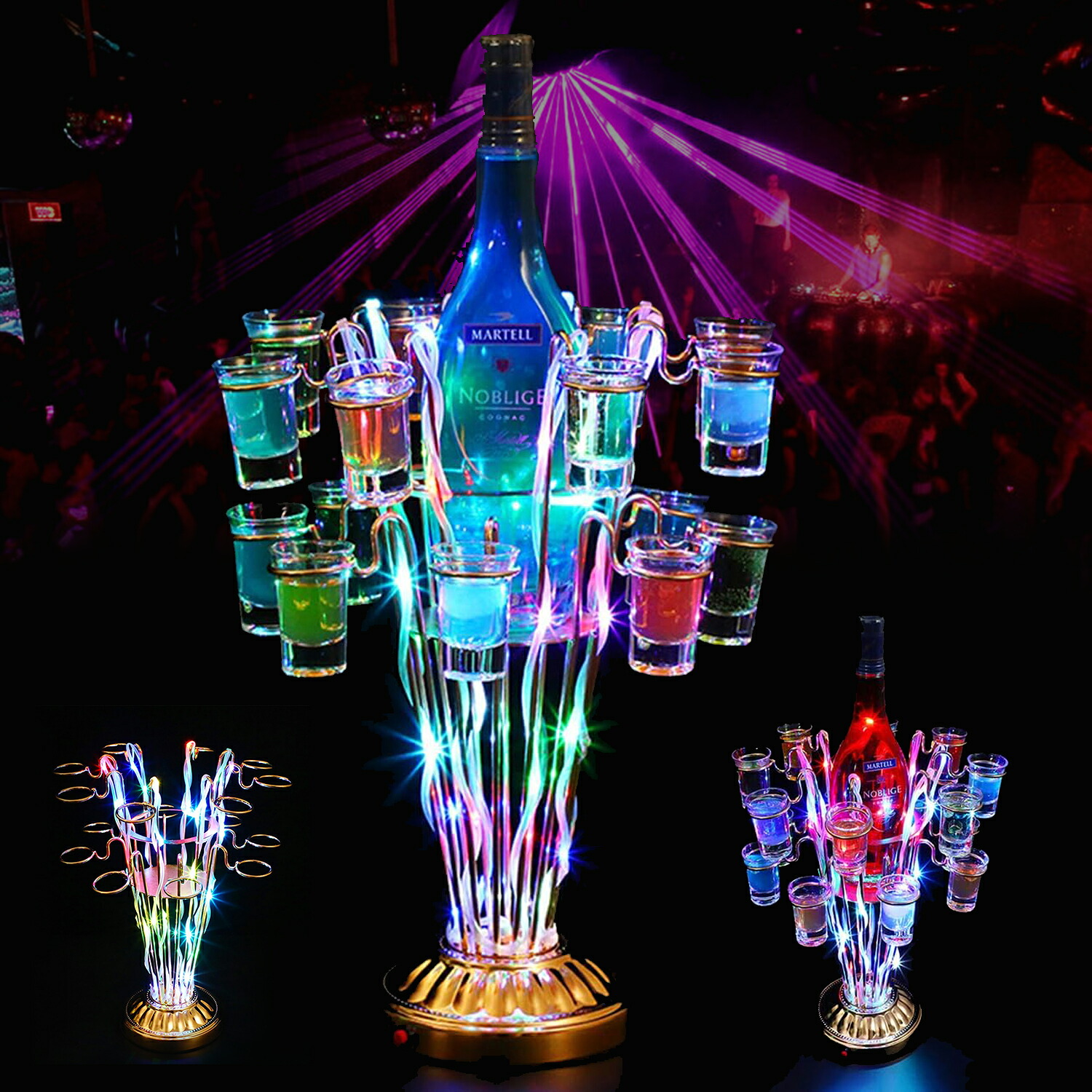 ワイングラス LED酒ボトル 表示棚 カクテルグラスホルダー サックス形カップ 樹形カップ ワインラック 16カップ 収納ラック 樹形 鉄技術安定ベース テキーラ観覧車 パーティ 開店祝い レストラン 装飾