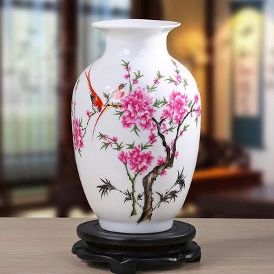 楽天市場】置物 花瓶 景徳鎮 透かし彫り 中国伝統柄 陶磁器製 