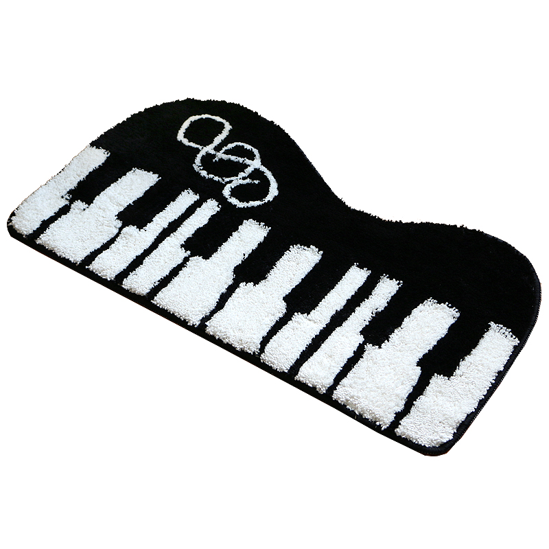 楽天市場 デザインマット ピアノの鍵盤 グランドピアノ型 ト音記号 ブラック モノッコ