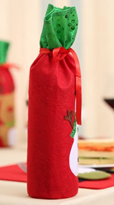 ワインボトルカバーほのぼのクリスマスデザイン(スノーマン)