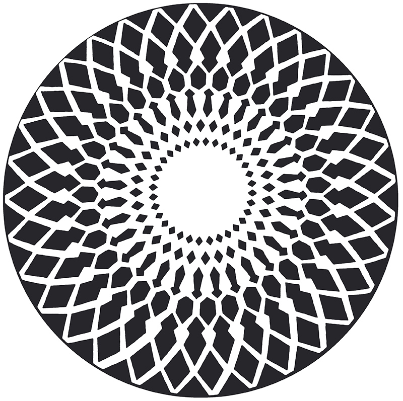 楽天市場 デザインマット 丸型 幾何学模様 北欧風 シンプル モノッコ