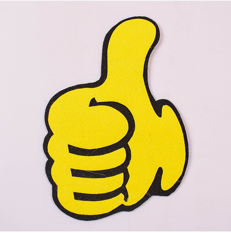 楽天市場 パーティーグッズ 親指を立てた形 サムズアップ フェルト製 ゴムバンド付き 5個セット イエロー モノッコ