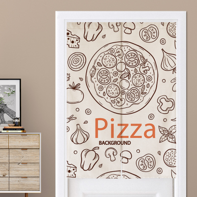 楽天市場 のれん ピザのイラスト キッチン 家庭 店舗用 ナチュラル
