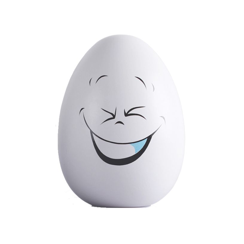 楽天市場 貯金箱 置物 タマゴ型 顔のパーツイラスト 様々な笑顔 陶器製 ホワイト Aタイプ モノッコ