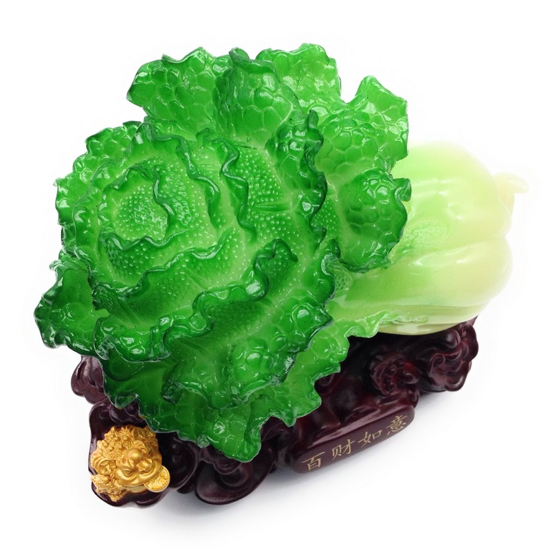 中国 玉石翡翠彫刻 野菜 白菜 ペンダントトップ 置物 R1106-