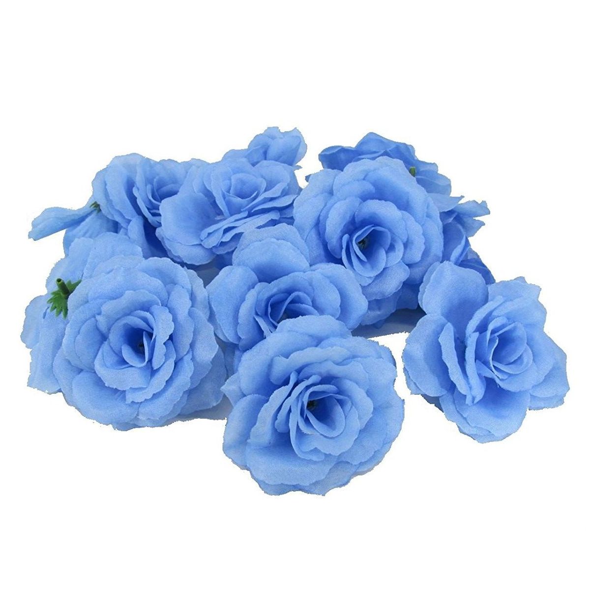 楽天市場 造花 バラ 花のみ 8センチ 50個 ライトブルー モノッコ