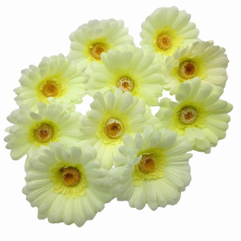 楽天市場 造花 ガーベラ 花のみ 10センチ 30個 クリーム色 モノッコ