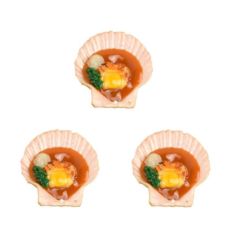 食品サンプル 焼きホタテ 貝殻付 3個セット Bタイプ 高級素材使用ブランド