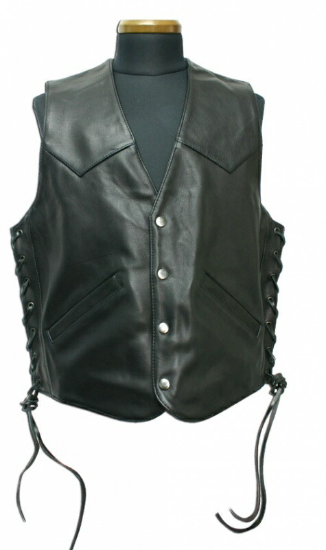楽天市場】デグナー DEGNER レザーベスト V-18 ブラック バイク 本革