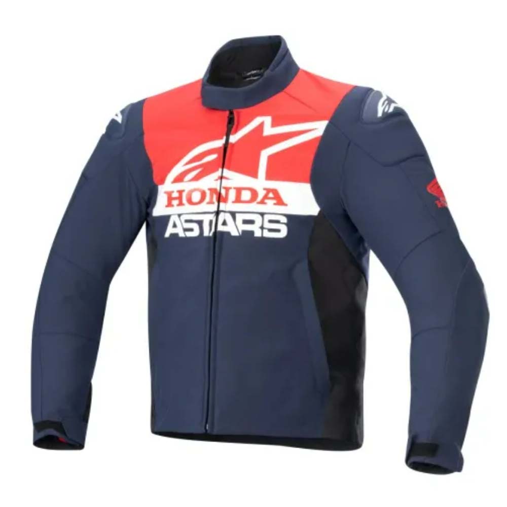 【当店在庫有】 【alpinestars×HONDA】 HONDA SMX WATERPROOF SOFTSHELL JACKET ホンダエスエムエックスエスウォータープルーフソフトシェルジャケット ナイトネイビー-ブラック-ブライトレッド 2XLサイズ (7163 NIGHT NAVY BLACK BRIGHT RED) 3206223