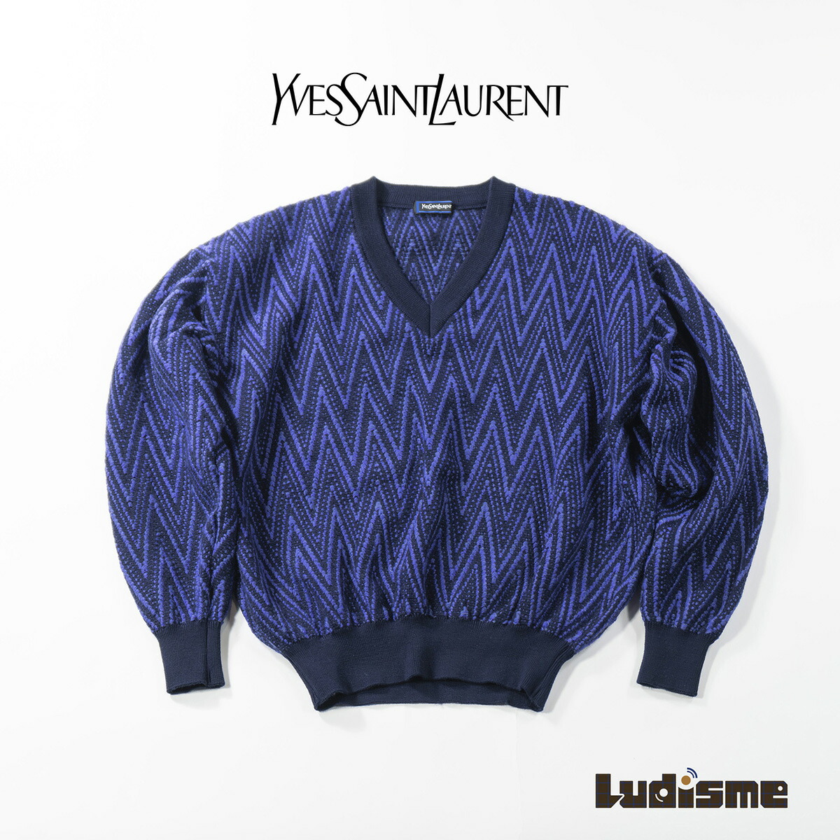 新品タグ付き✨ヴィンテージ イヴサンローラン 希少 ラッフル 襟付き ニット Yves Saint Laurent - □美品□YVES SAINT LAURENT イヴ・サン