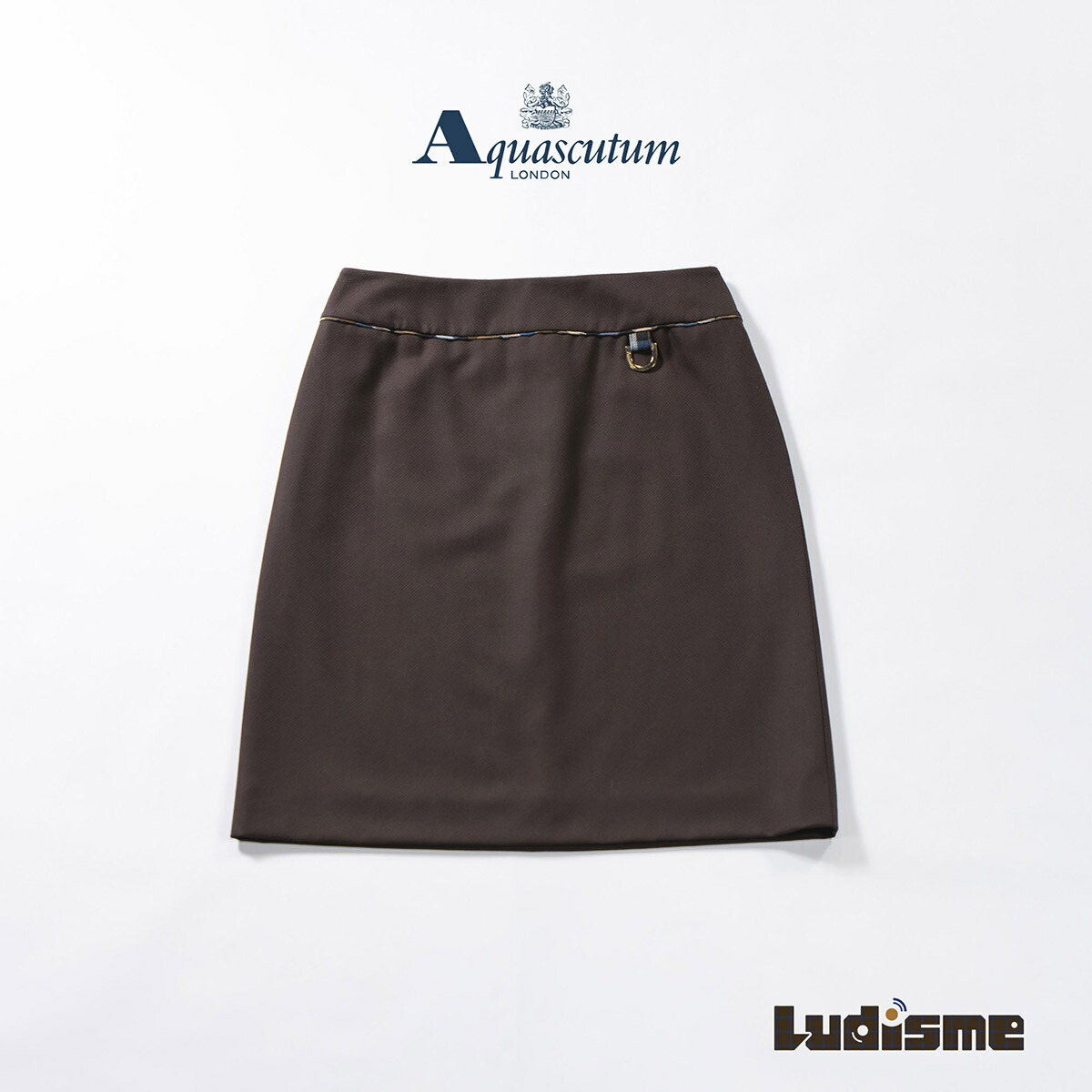 【古着】アクアスキュータム Aquascutum 羊毛スコート 赤銅色 レディース流行り物 レディースボトムス 真四角スコート【中古】【USED】