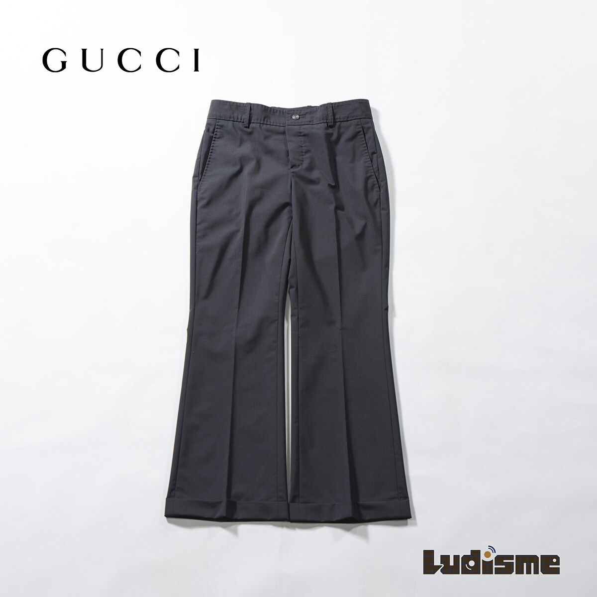 楽天市場】【グッチ】Gucci ロゴラベル ストレッチ フレアパンツ 楽天市場】【グッチ】Gucci ロゴラベル ストレッチ フレアパンツ