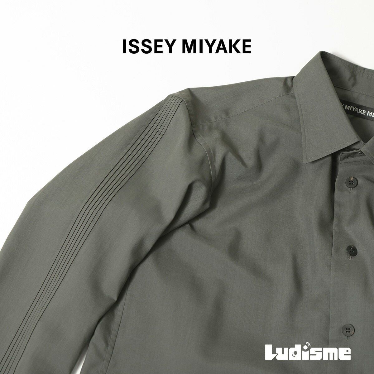 ISSEY MIYAKE ハーフボタン カットソー 長袖 襟付きシャツ M ISSEY MIYAKE ハーフボタン カットソー 長袖 襟付きシャツ M