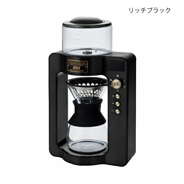コーヒーメーカー おしゃれ コーヒーマシン 珈琲 ドリップ式 1l タイマー付き お手入れ簡単 ハンドドリップ風 粉 電気ケトル 電気ポット 温度調節 2杯 3杯 4杯 幅15cm ギフト 新築祝 結婚祝 ブラック シンプル キッチン家電 Toffy カスタムドリップコーヒーメーカー