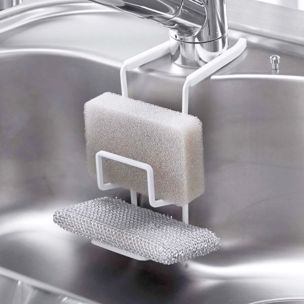 スポンジホルダー シンク周り スポンジ置き場 水回り スリム キッチン収納 インテリア雑貨 キッチンラック スポンジラック 2段 キッチン雑貨