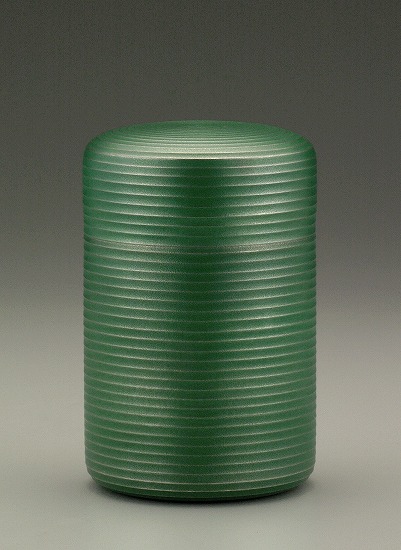 ★送料無料★【桐箱入】 大阪錫器 茶壷 千寿 （緑） ※名入不可※ 新茶保管 保存容器 茶壷錫器 茶筒 酒器 オオサカスズキ　おおさかすずき　osakasuzuki　 誕生日 プレゼント/贈り物 お祝い