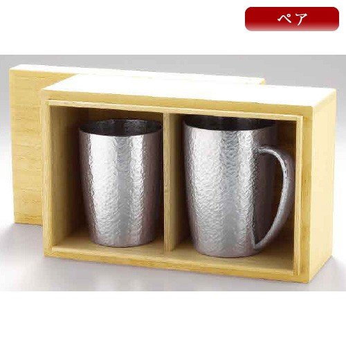 ★貨物輸送無料★【桐箱入】\u003cBR\u003e大阪錫器 タンプラービアマグ書き割り\u003cBR\u003eタンプラーベルク中【240ml】・ビアマグベルク小【300ml】有りの実書き割り錫タンプラー 錫生産物 麦酒ビアマグ ぐい呑み タンプラー 錫器 茶筒 酒器
