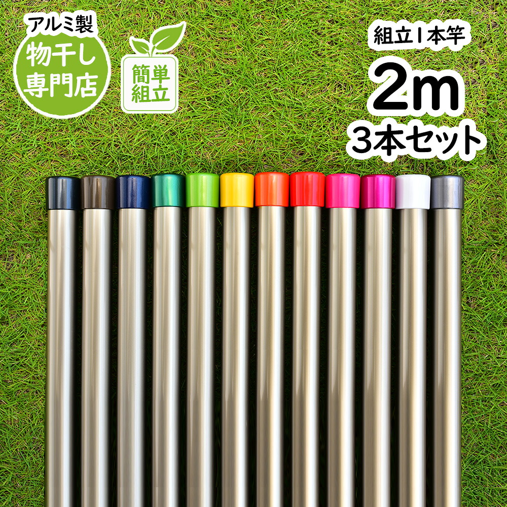 トヨトミの物干し竿 長さ:2m 3本セット 本体色:シャンパンゴールド色 組み立てると一体型の1本竿 錆びないアルミ合金物干し 丈夫な少し太い 太さ32パイ 室内 屋外 ホスクリーンに ベランダやウッドデッキに最適な ものほし竿 洗濯ざお【日本国内名古屋工場製造品】
