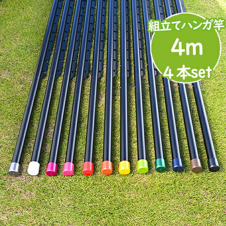 トヨトミの組み立て物干し竿 ハンガー掛け付き 3本セット 長さ:4m 本体色:ブラック色 組立てると一体型の1本竿になるハンガー掛け付き竿 錆びないアルミ合金 風で洗濯物が寄らず乾きやすい 洗濯ざお【日本国内名古屋工場製造品】
