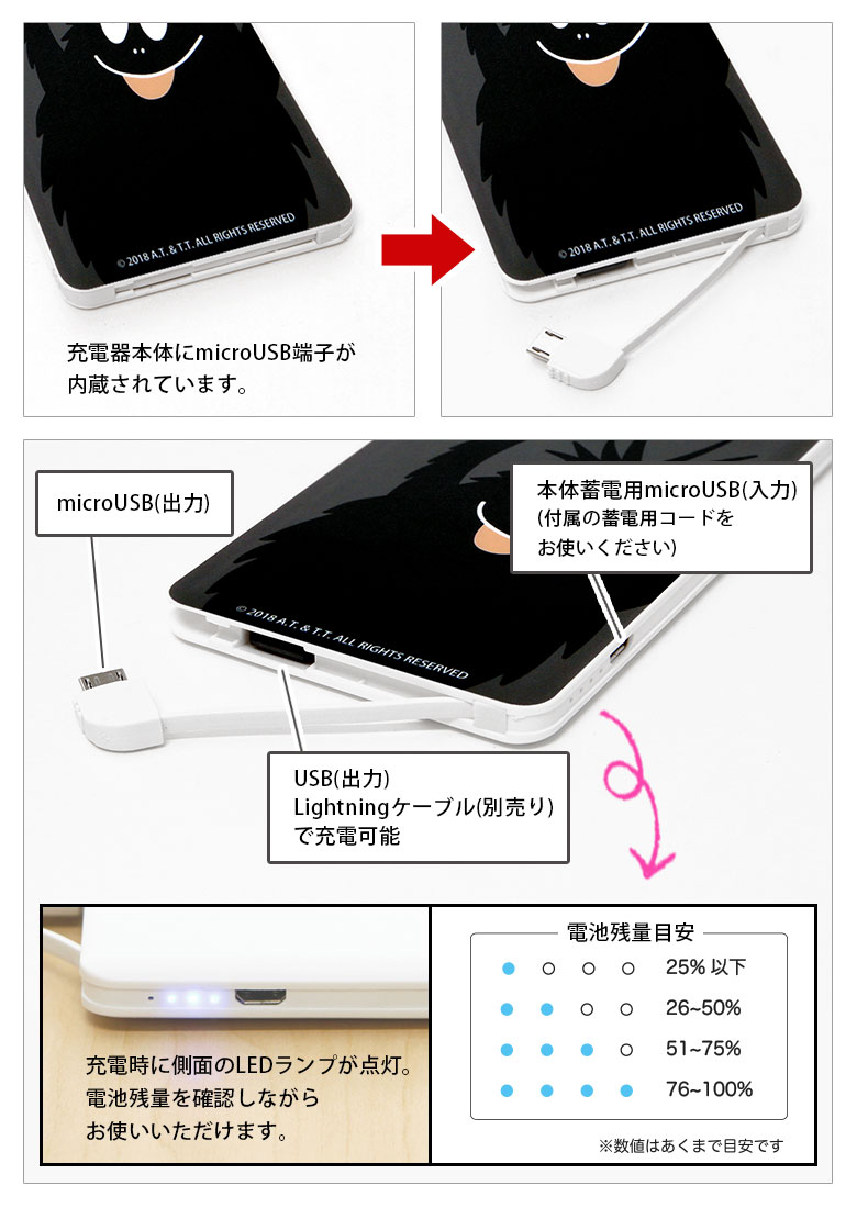 バーバパパ Usb出力 急速充電 2 1a リチウムイオンポリマー充電器