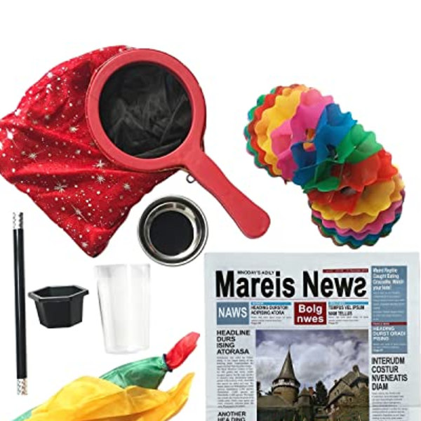 マジックセット 6種類 手品グッズ 手品用品 マジック用品 魔法の袋 手品用ステッキ ハンカチ コイン