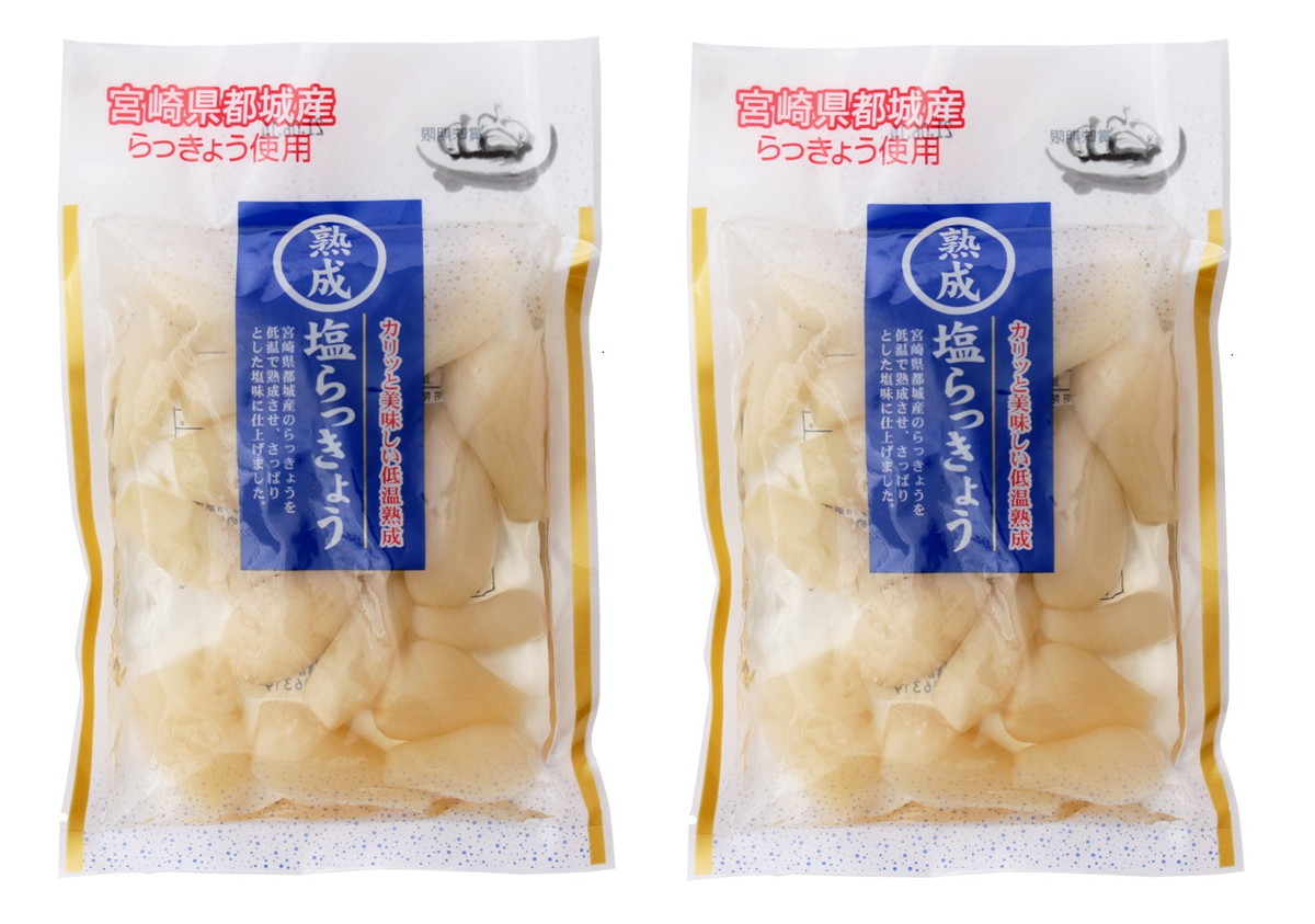 市場 送料無料 熟成 塩 宮崎 らっきょう 国産 らっきょう漬け 上沖産業 90g×2袋セット 漬物