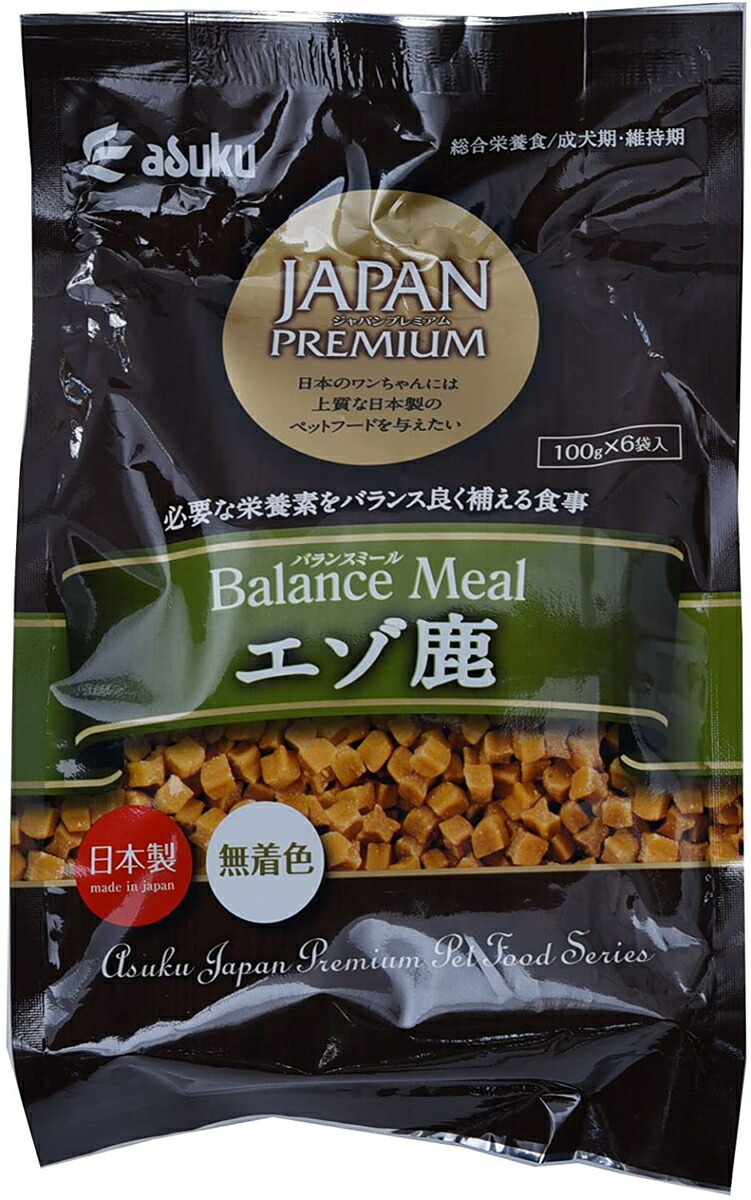 楽天市場】ドッグフード 日本製 無着色 上質 国産 [アスク] JAPAN PREMIUM ジャパンプレミアム バランスミール ビーフ 600g( 100g×6袋) 愛犬用 : MONONE