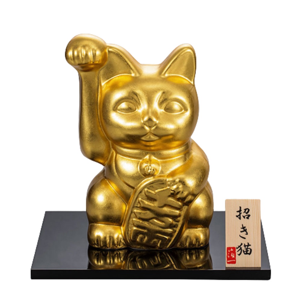 楽天市場】[箔一] 置物・オブジェ 置物 開運 招き猫 左手 L