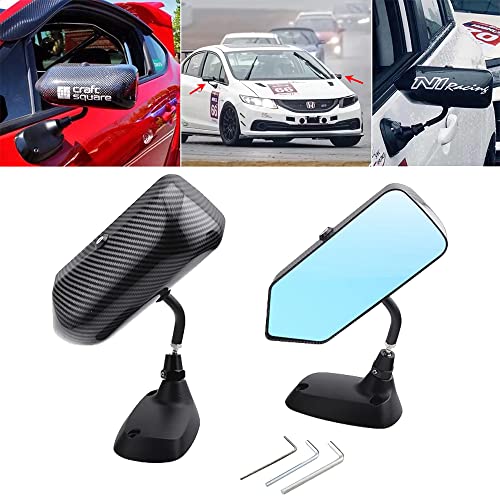 美品　ハーレー汎用　B3カーボンミラー　フォージド・ブルー 並行輸入品】 8mm 10mm バイク リア サイドミラーs ハーレー ダイナ