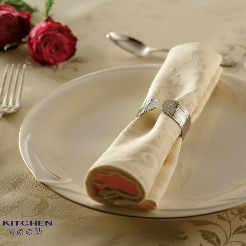 楽天市場】【送料無料】ステンレス製ナプキンリング フェザー