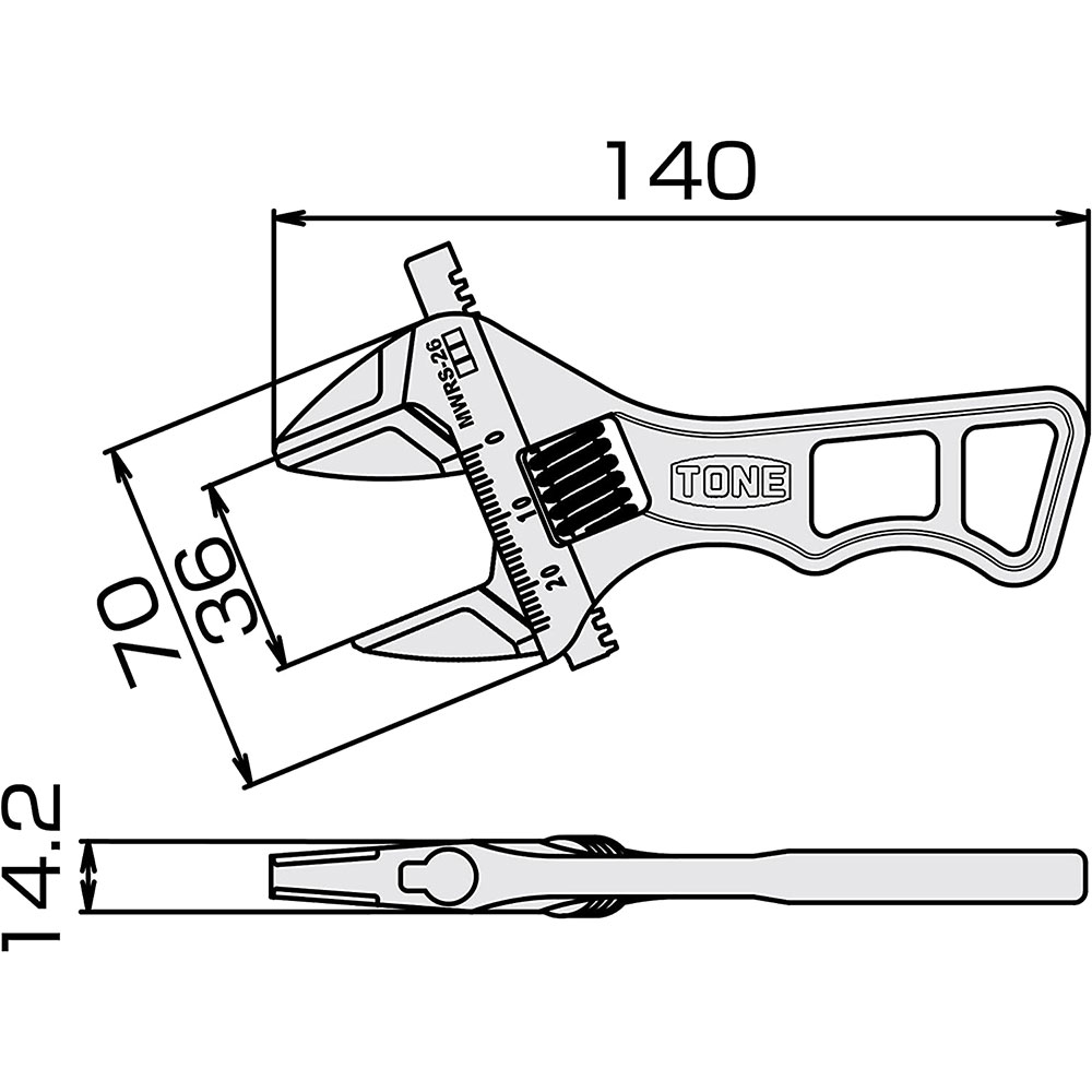 春夏新作モデル トネ TONE ショートモンキレンチ MWRS-36 送料無料 www.wei.org.in