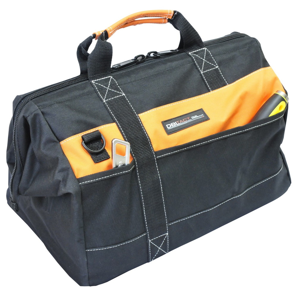 (業務用10個セット) DBLTACT 大口収納バッグ/作業バッグ 〔Mサイズ〕 ファスナー開閉式 DT-CB-M 〔DIY用品/大工道具/日曜大工〕 業務用10個セット) DBLTACT 大口収納バッグ&frasl;作業バッグ 〔Mサイズ