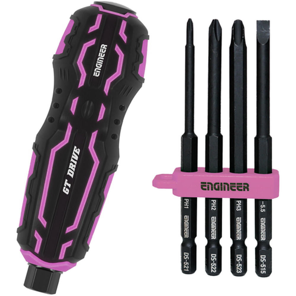 【楽天市場】【ポイント3倍 8/20まで】 ENGINEER 差替式ドライバー GTドライヴ&プラマイロング PINK&BLACK DZ ...
