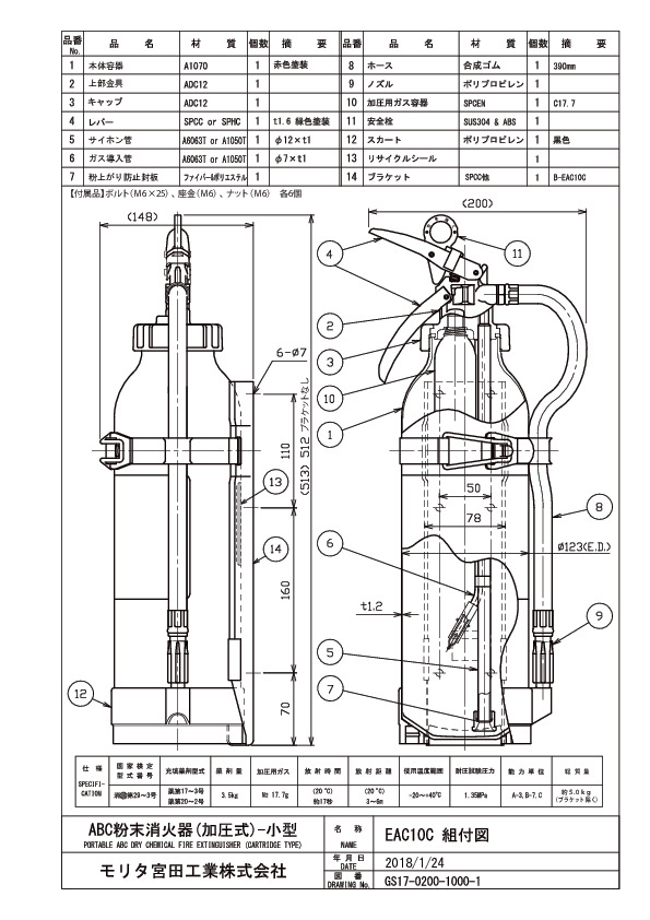 予約販売品】 消火器 業務用 法人用 車用 車載用 自動車用 加圧式 粉末 ＥＡＣ１０Ｃ 自動車用消火器 消化器 自動車用消化器 防災グッズ  モリタ宮田工業 fucoa.cl