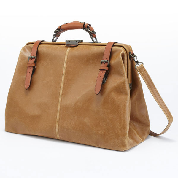 【尖んがり10倍】木和田 Retro レトロ 2way ボストンバッグ 旅行御徒面子 ショルダーバッグ 口金式 ジョンフォスターダレス式 日本製 駱駝 1485-CA