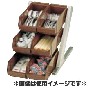 SA 18-8ステンレス デラックス オーガナイザー 3段2列(6個入) ブラウン