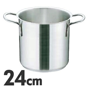 MuranoInduction ムラノ インダクション IH対応 18-8ステンレス 寸胴鍋 蓋無 24cm