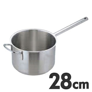 MuranoInduction ムラノ インダクション IH対応 18-8ステンレス 片手深型鍋 蓋無 28cm|モノタスプロキッチン業務用