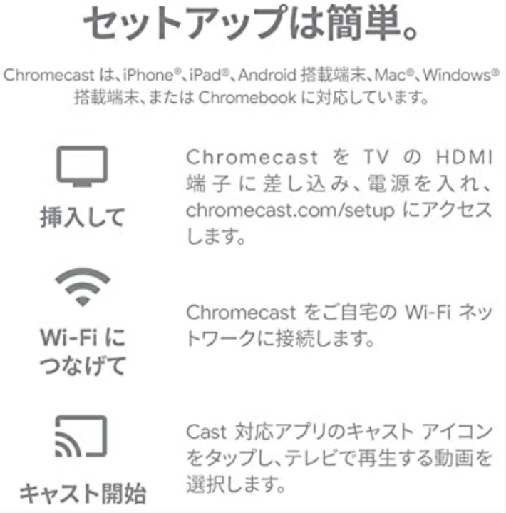 楽天市場 新品 当日発送 即納品 正規品 Google グーグル Chromecast Ga Jp チャコール クロームキャスト 第3世代 モノワールド 楽天市場店