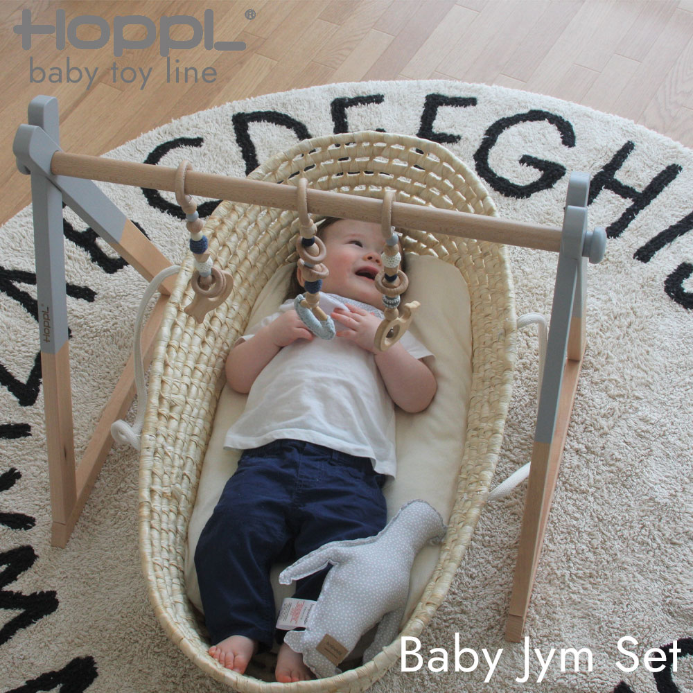 ホップル ベビージムセット もの言う花体育館×ハンギングトイ HoppL baby toy line 室内遊具 折りたたみ可 高さ自然調整可 飾りつけ