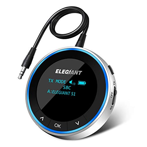 Bluetooth トランスミッター ブルートゥース レシーバー 5 1 Oledディスプレイ 2台同時接続 ボリューム調節可能 Elegiant ワイヤレス オーディオ ブルートゥース アダプター トランシーバー 受信機 送信機 一台二役 Sbc Ax Ax Ll 低延遅 無線 20時間再生 3 5mm Aux R