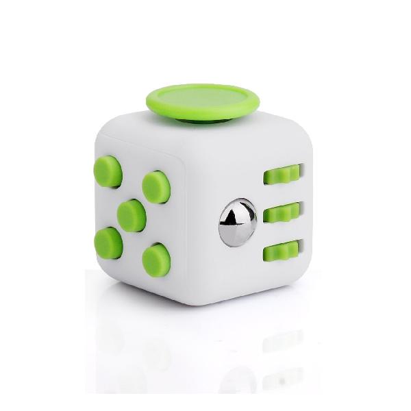 HelloGO フィジェットキューブ サイコロキューブ ストレス解消キューブ 6in1 リリーフ 手持ち無沙汰を解消する玩具 おもちゃ 気分転換 プレゼント ポケットゲーム（ホワイト+グリーン）画像