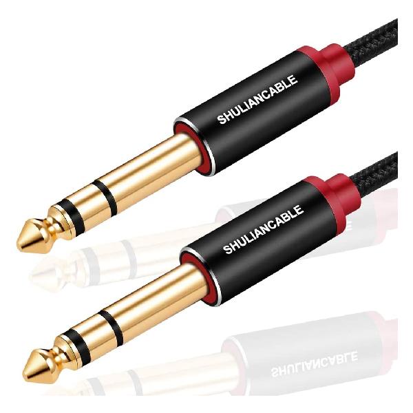 SHULIANCABLE 6.35mm ギター ケーブル, 標準プラグ オス-オス ミキサー ギター アンプ スピーカー等の接続用 (1M)